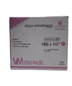 AGUJA HIPODÉRMICA DESECHABLE 18G X 1/2