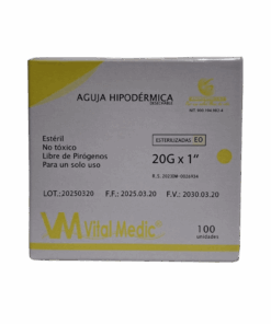 AGUJA HIPODÉRMICA DESECHABLE 20G X 1